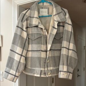 American Eagle Outfitters Women's Gray Plaid Jacket